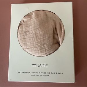 Mushie extra-soft muslin changing pad cover in blush